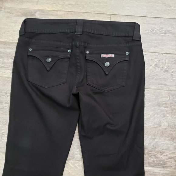 Y2k Hudson Black Curvy Flare Flap Pocket Low Rise Jeans 32 Bootcut - Picture 4 of 10